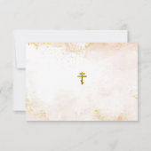 ピーチと金ゴールド正教会の洗礼 サンキューカード (裏面)