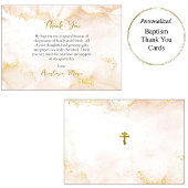 ピーチと金ゴールド正教会の洗礼 サンキューカード