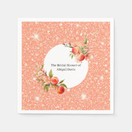 ピーチのように優雅な愛のブライズシャワー スタンダードカクテルナプキン