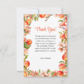 ピーチのように甘いエレガントな愛のブライズシャワー サンキューカード (正面)