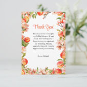 ピーチのように甘いエレガントな愛のブライズシャワー サンキューカード (スタンド正面)