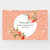 ピーチのように甘いエレガントな愛のブライズシャワー 横断幕 (横)