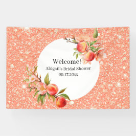 ピーチのように甘いエレガントな愛のブライズシャワー 横断幕