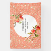 ピーチのように甘いエレガントな愛のブライズシャワー 横断幕 (縦)