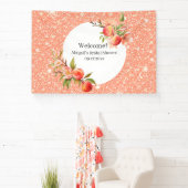 ピーチのように甘いエレガントな愛のブライズシャワー 横断幕 (インサイチュ)