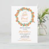 ピーチのように甘いベイビーシャワーの招待状 招待状 (スタンド正面)