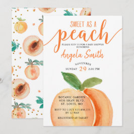ピーチのように甘いベイビーシャワーの招待状 招待状