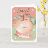 ピーチのように甘い かわいい水彩 ヴァレンタインズ カード (黄色い花)