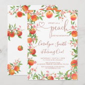 ピーチのように甘い ファーストバースデー招待状 招待状 (正面/裏面)