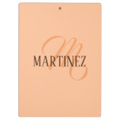 ピーチのエレガントパーソナライズされた毛名 クリップボード (裏面)