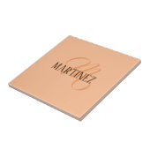 ピーチのエレガントパーソナライズされた毛名 タイル (側面)