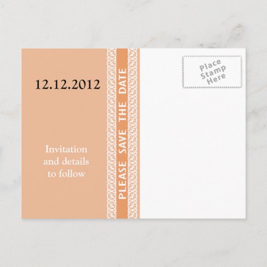 ピーチのシェードは日付はがきを保存 案内ポストカード (裏面)