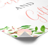 ピーチのベイビー ブライダル シャワー カードとギフト ポスター (角)