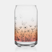 ピーチのワイルドフラワーと蝶 ガラス缶 (裏面)