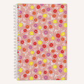 ピーチの花のドitsyボヘミア ノートブック (正面)