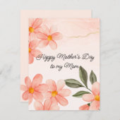 ピーチの花の母の日 シーズンカード (正面/裏面)