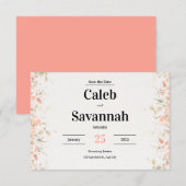 ピーチの花びら セーブ・ザ・デートカード セーブザデート (正面/裏面)