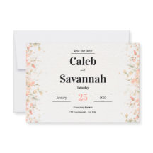 ピーチの花びら セーブ・ザ・デート カード