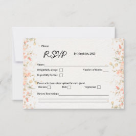 ピーチの花びら RSVP カード
