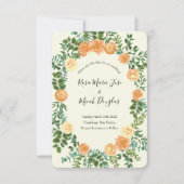 ピーチアイボリーウェディング ヴィンテージローズ 招待状 (正面)