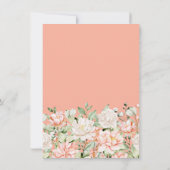 ピーチアイボリーフローラブライダルシャワーサンキューカード 招待状 (裏面)