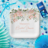 ピーチアイボリーフローラブライダルシャワー ペーパープレート (パーティー)