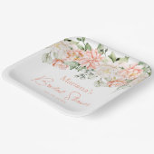 ピーチアイボリーフローラブライダルシャワー ペーパープレート (傾斜あり)