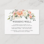 ピーチアイボリーホワイトピンクフローラズ結婚ウィッシングウェル エンクロージャーカード (正面)