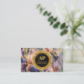 *~ピーチアイリスQR AP10花金ゴールド名刺 名刺 (スタンド正面)