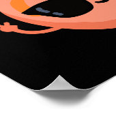 ピーチアウトおもしろいフルーツプンダークBG ポスター (角)