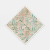 ピーチアクアグリーントロピカル葉 スタンダードランチョンナプキン (角)