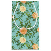 ピーチアクアティール（緑がかった色）結婚ズバラフローラ スモールペーパーバッグ (裏面)