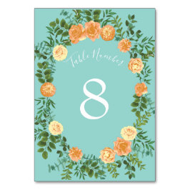 ピーチアクアティール（緑がかった色）結婚ズバラフローラ テーブルナンバー