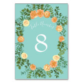 ピーチアクアティール（緑がかった色）結婚ズバラフローラ テーブルナンバー (正面)