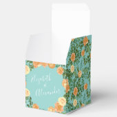 ピーチアクアティール（緑がかった色）結婚ズバラフローラ フェイバーボックス (オープン)