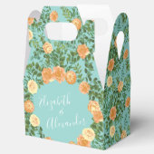 ピーチアクアティール（緑がかった色）結婚ズバラフローラ フェイバーボックス (オープン)