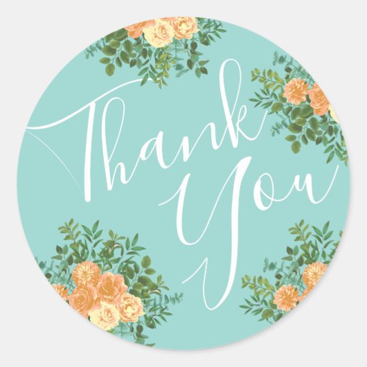 ピーチアクアティール（緑がかった色）結婚ズバラフローラ ラウンドシール (正面)