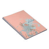 ピーチアクアブルートロピカルアロハフラワー ノートブック (右側)