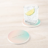 ピーチアクア絞り染めグラデーションドリ感動的ーム引用文 コースター (側面)