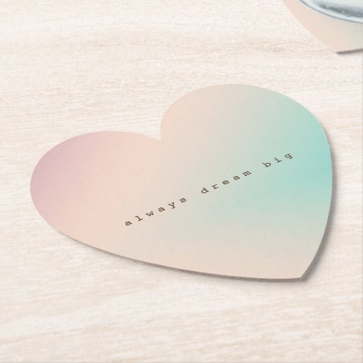 ピーチアクア絞り染めグラデーションドリ感動的ーム引用文 ペーパーコースター (アングル)