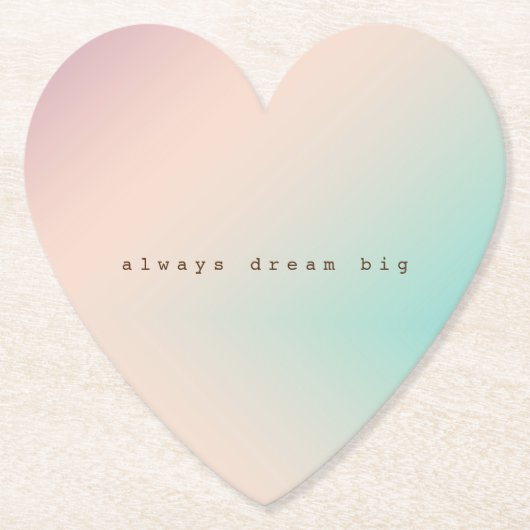 ピーチアクア絞り染めグラデーションドリ感動的ーム引用文 ペーパーコースター (正面)