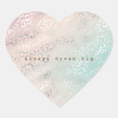 ピーチアクア絞り染めシルバーヒョウ ハートシール (正面)