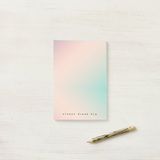 ピーチアクア絞り染め感動的ドリーム引用文 ポストイット (デスク上)