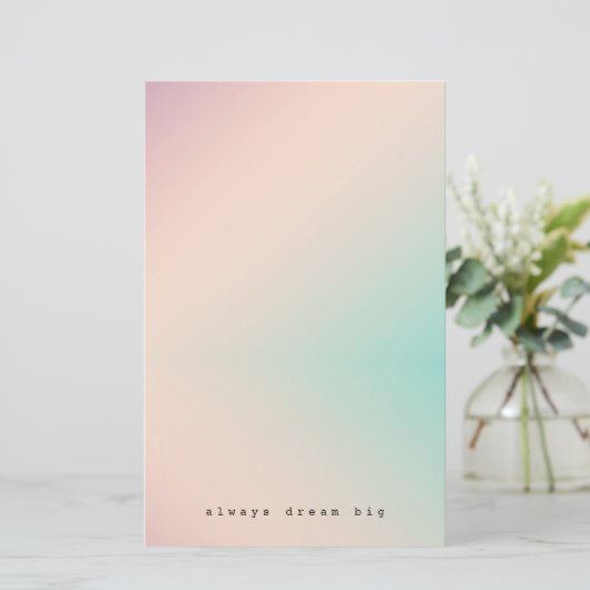 ピーチアクア絞り染め感動的ドリーム引用文 便箋 (スタンド正面)