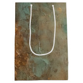 ピーチアクア ティール ローズゴールド ブライダルシャワー ウェディング ミディアムペーパーバッグ (裏面)