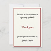 ピーチアジサイあなたの机から個人的なテンプレート サンキューカード (裏面)