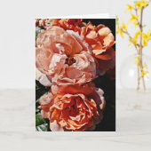 ピーチアプリコットバラポートレートアートノートカード カード (黄色い花)