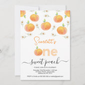 ピーチアンデイジーワンスイートピーチワンサンバースデー 招待状 (正面)