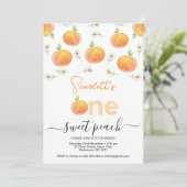 ピーチアンデイジーワンスイートピーチワンサンバースデー 招待状 (スタンド正面)