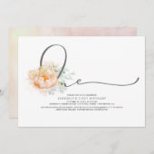 ピーチアンドクリーエレガントムフローラ1日 招待状 (正面/裏面)